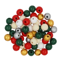 Wooden Christmas Beads Asst 250g - Default Image