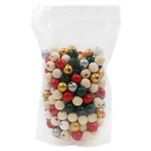 Wooden Christmas Beads Asst 250g - Product Image 2