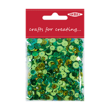 Sequin Pack Asst Sizes Green 35g  - Second Image