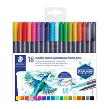 Staedtler® Double Ended Watercolour Brush Pens Asst 18pc - Default Image