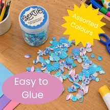 Bertie® Glitter Sequins Assorted Shapes Blue 50g - Second Image