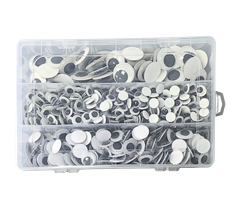 Bertie® Joggle Eyes Self Adhesive Tray 10mm, 15mm, 22mm 875pc - Product Image 2
