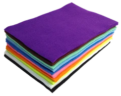 Acrylic Felt Sheets Assorted Colours A4 50pc - Default Image