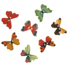 Bertie® Wooden Butterfly Buttons Assorted 100pc - Default Image