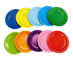Bertie® Paper Plates Assorted Colours 18cm 60pc - Default Image