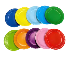 Bertie® Paper Plates Assorted Colours 18cm 60pc - Default Image