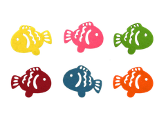 Bertie® Felt Fish Large Assorted Colours 6 x 4.8cm 20pc - Default Image