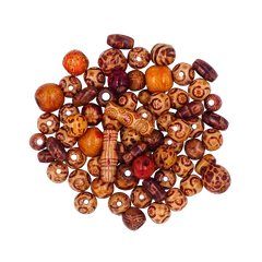 Printed Wood Bead Mix 250g - Default Image