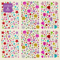Rhinestone Sticker Packs - Custom Kit of 6