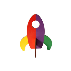 Bertie® Decorate-Your-Own Wooden Rocket 12pc - Product Image 2