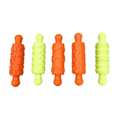 Bertie® Patterned Plastic Rolling Pins Asst 17.5cm 5pc - Default Image