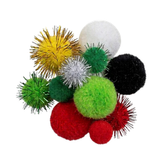Pom Poms Assorted Christmas 500pc - Default Image