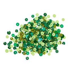Sequin Pack Asst Sizes Green 35g  - Second Image