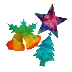 Bertie®  Colour Diffusing Paper Christmas Shapes 36pc - Product Image 2