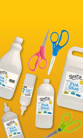 Everyday Glue & Cutting Essentials – PVA glue and safety scissors