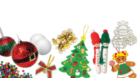 Assorted classroom craft supplies including pipe cleaners, paper plates, beads and pom poms