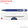 Caran d'Ache 849 Metal Blue Rollerball Pen 846.659, with Metal Slimpack