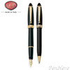 Aurora Ipsilon Black Fountain Pen Fine Nib + FREE Ballpoint Pen