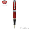 Aurora Optima Red Auroloide Chrome Plated Trim Fountain Pen Extra Fine Nib