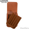 Aston Leather Pen Case with Five Slots Tan