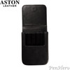 Aston Leather Pen Case with Five Slots Black