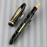 Early Arnold Black with Cream and Blue Streaks Fountain Pens c. 1935-1939