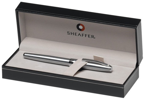 Sheaffer Sagaris Brushed Chrome with Silver Trim Rollerball Pen in gift box