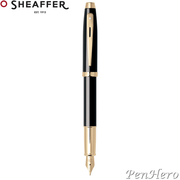 Sheaffer 100 Gloss Black G/T Fountain Pen Fine