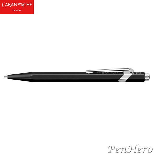 Caran d'Ache 849 Metal Black Ballpoint Pen 849.028 with Black Cartridge