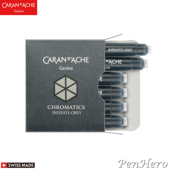 Caran d'Ache Ink Cartridges Infinite Grey Pack of 6