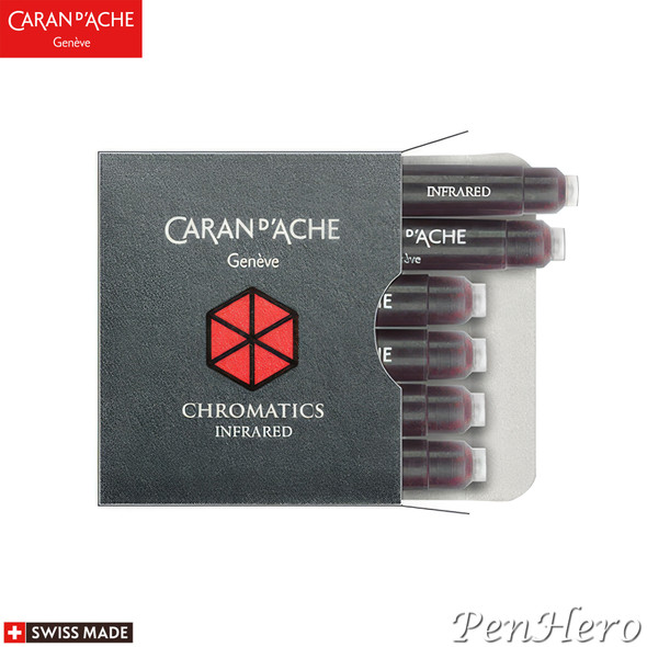 Caran d'Ache Ink Cartridges Infra Red Pack of 6