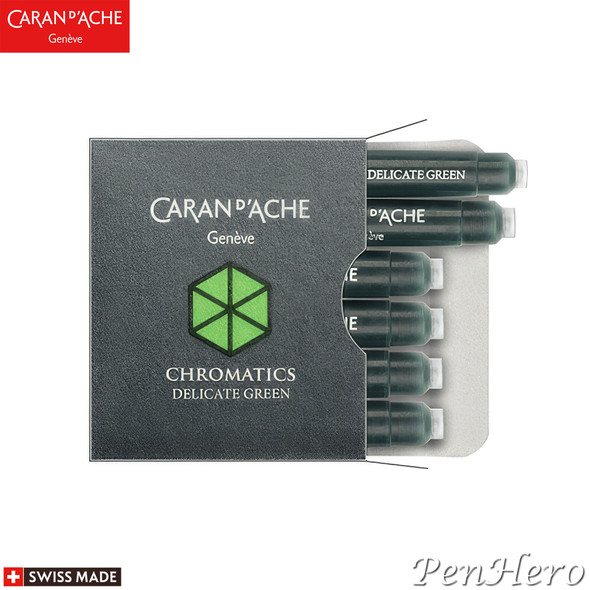 Caran d'Ache Ink Cartridges Delicate Green Pack of 6