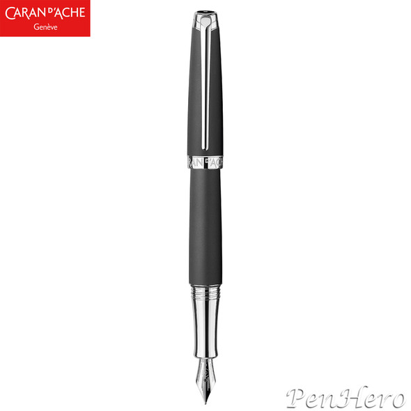 Caran d'Ache Leman V2 Black Matte Rhodium-Plate Trim Fountain Pen Medium 4799.496
