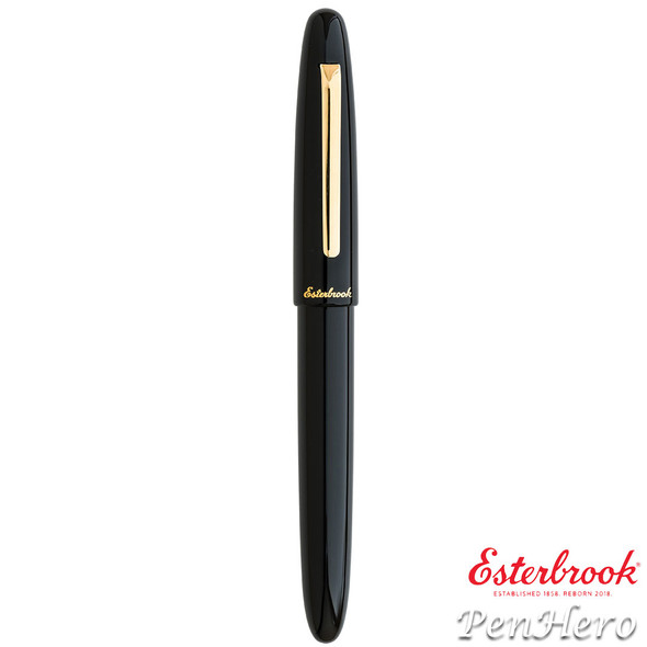 Esterbrook Estie Ebony Black Gold Plate Trim Fountain Pen Medium E116-M