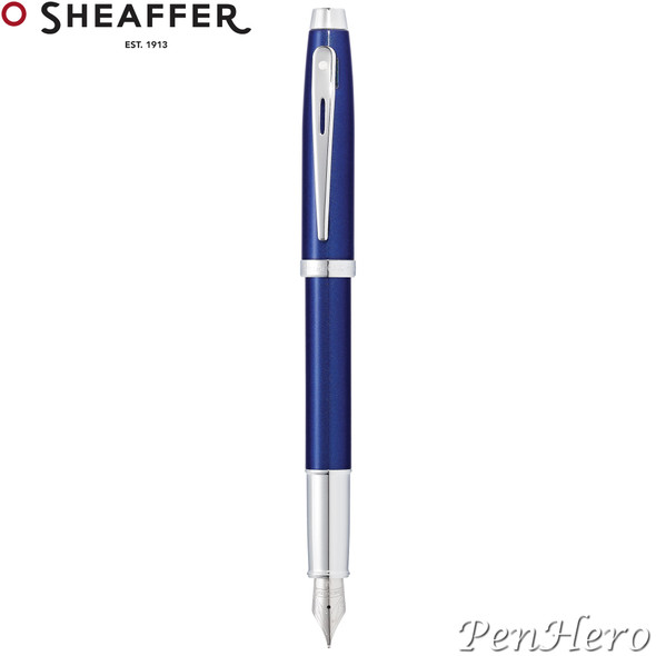 Sheaffer 100 Glossy Blue Lacquer Fountain Pen Medium