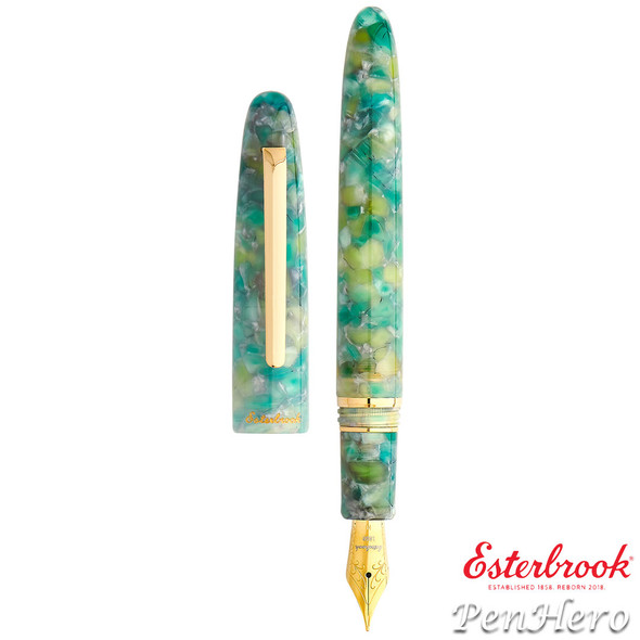 Esterbrook Estie Sea Glass Gold Plate Trim Fountain Pen Medium ESG816-M