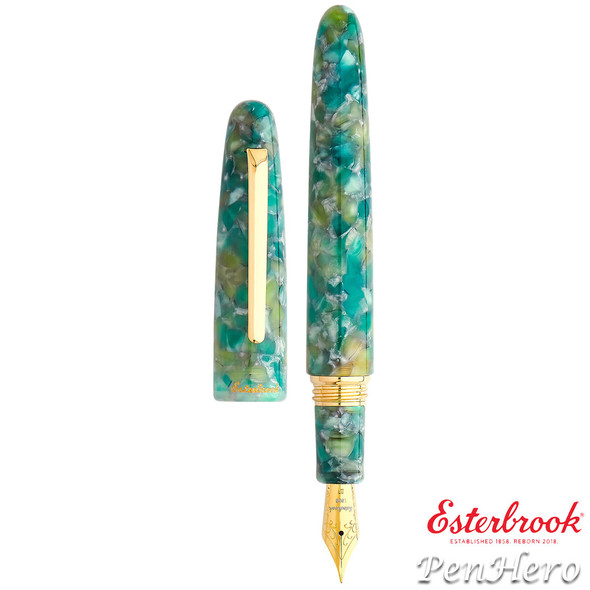 Esterbrook Estie Sea Glass Oversize Gold Plate Trim Fountain Pen Fine ESG806-F