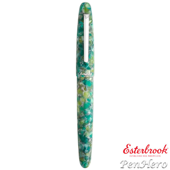 Esterbrook Estie Sea Glass Oversize Palladium Plate Trim Fountain Pen Medium ESG826-M