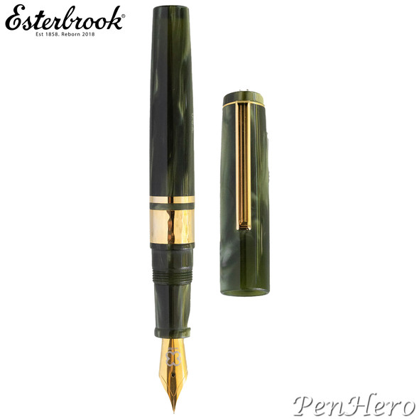 Esterbrook Model J Palm Green Gold Plate Trim Fountain Pen Fine EBJPG-F