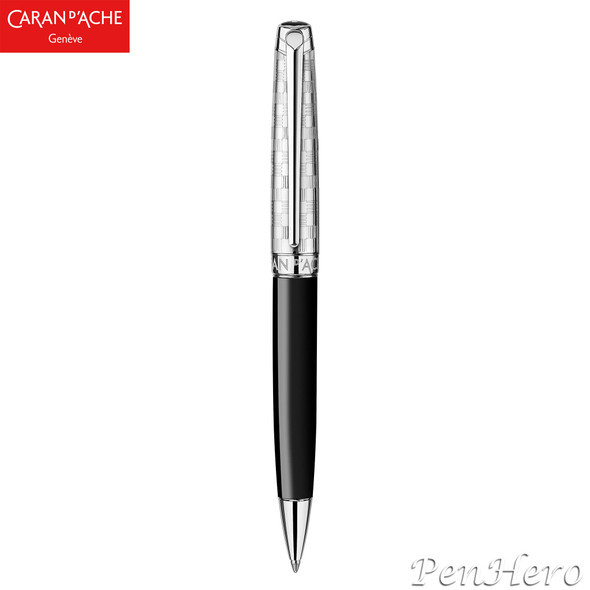 Caran d'Ache Leman Damier Ballpoint Pen and Leather Case
