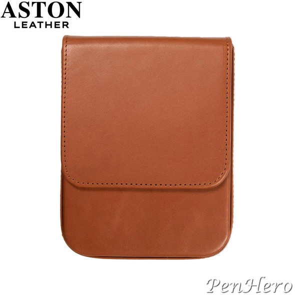 Aston Leather Pen Case with Five Slots Tan
