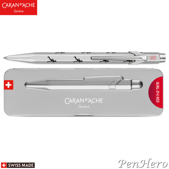 Caran d'Ache Girl In Red Grey Special Edition Ballpoint Pen