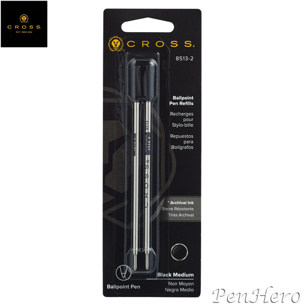 Cross Ballpoint Refill Medium Black - Dual Pack