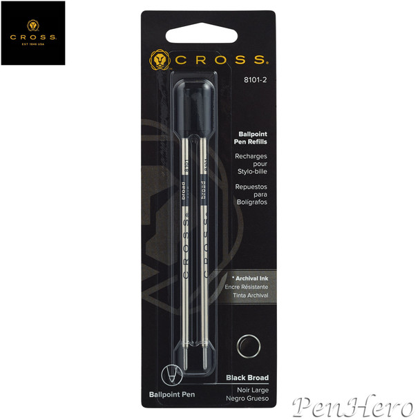 Cross Ballpoint Refill Broad Black - Dual Pack