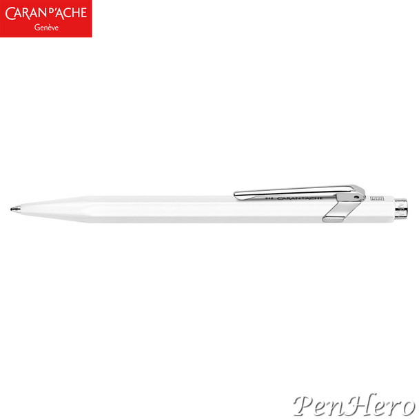 Caran d'Ache 849 Metal White Ballpoint Pen 849.001