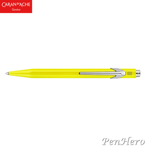 Caran d'Ache 849 Metal Fluorescent Yellow Ballpoint Pen 849.470