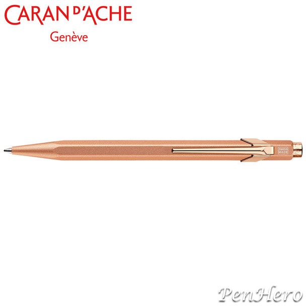 Caran d'Ache 849 Brut Rosé Ballpoint Pen 849.997, with holder