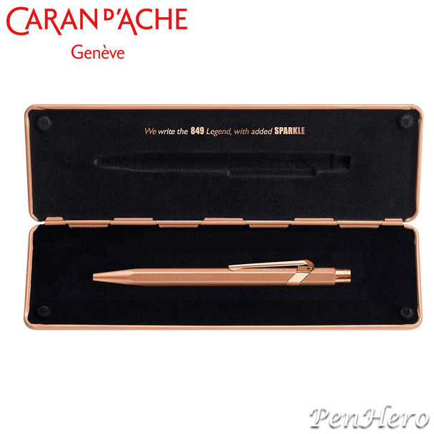 Caran d'Ache 849 Brut Rosé Ballpoint Pen 849.997, with holder