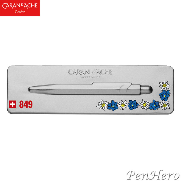 Caran d'Ache 849 TOTALLY SWISS EDELWEISS ballpoint pen 849.769, with holder