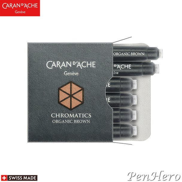 Caran d'Ache Ink Cartridges Organic Brown Pack of 6